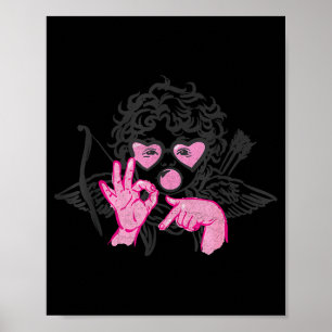 67 Meme Cud Hands Bubble Gum Six Seven Meme Valent Poster