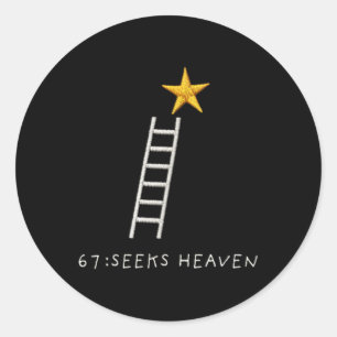 67 Meme Cute Adorable Minimal Seeks Heaven Spiritu Classic Round Sticker