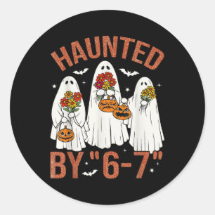 67 Meme Cute Boo Halloween Costume Haunted  Classic Round Sticker