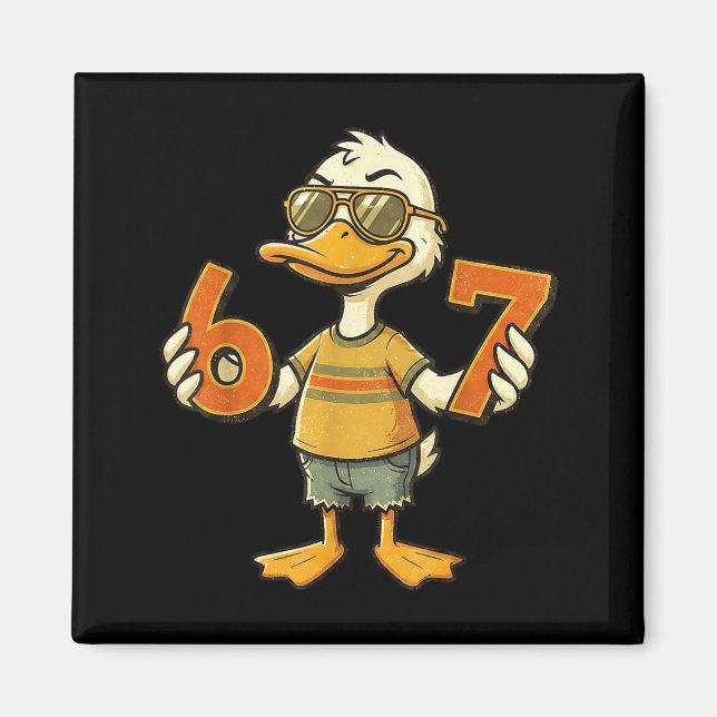 67 Meme Cute Duck 6 7 Funny Six Seven 6-7 Gen Alph Magnet (Front)