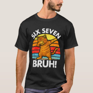 67 Meme Dabbing Cat Six Seven 6 7 T-Shirt