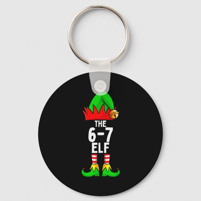 67 Meme Elf Christmas Matching Family 6-7 Brainrot Key Ring (Front)