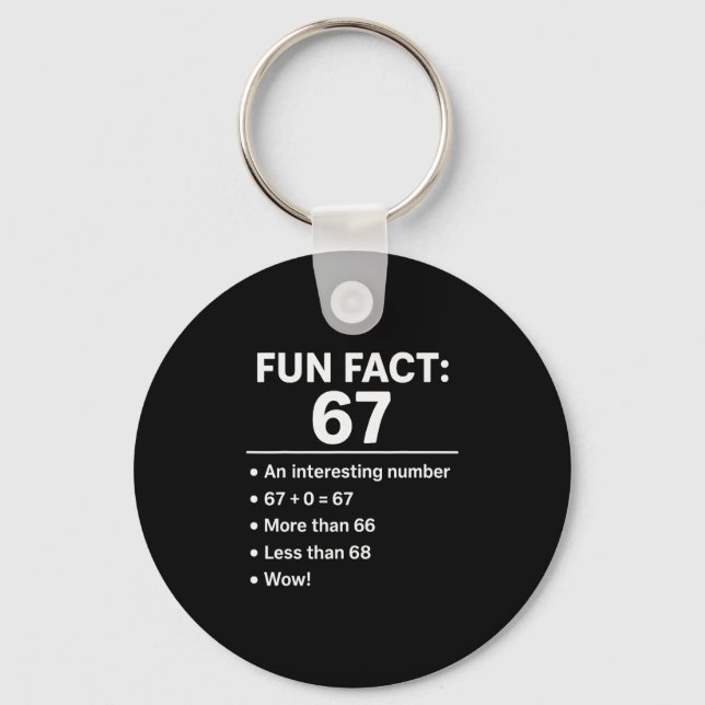 67 Meme Fun Fact - Six Seven Gen Alpha Z Funny Hum Key Ring (Front)