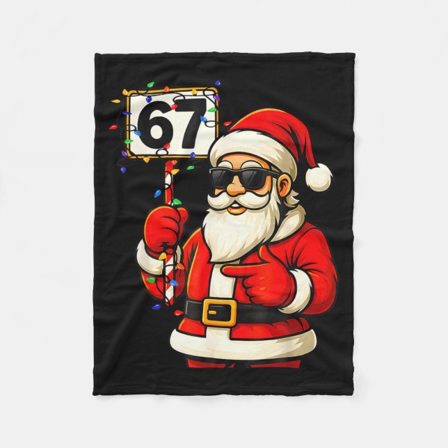 67 Meme Funny 6-7 Six Seven Christmas For Men Wome Fleece Blanket (Front)