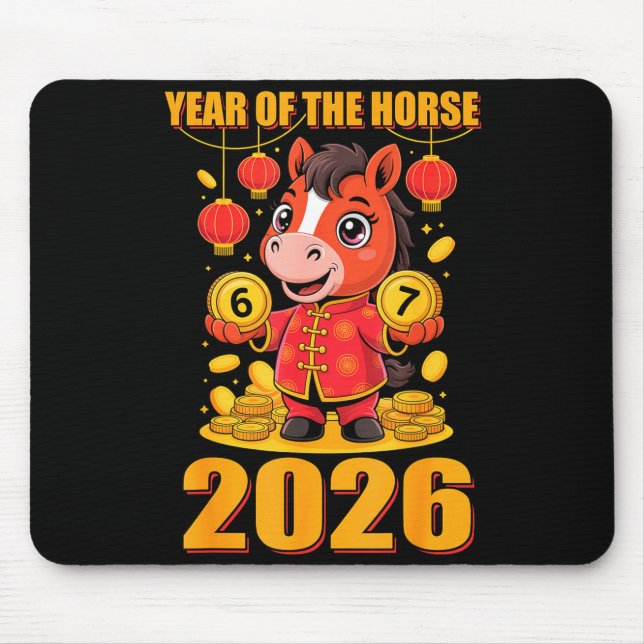 67 Meme Funny Chinese New Year 2026 Year Of The Ho Mouse Pad (Front)