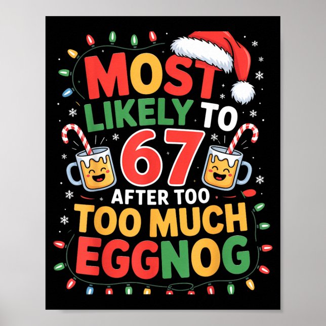 67 Meme Funny Christmas Meme Design Most Likely To Poster (Front)