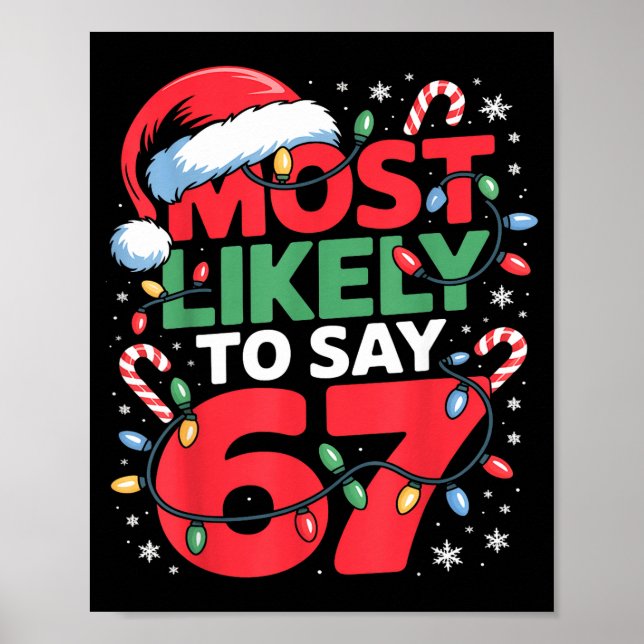 67 Meme Funny Christmas Meme Design Most Likely To Poster (Front)