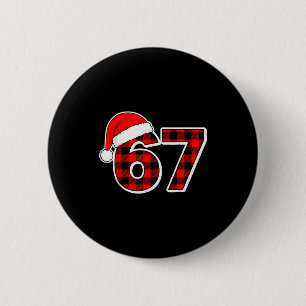 67 Meme Funny Christmas Red Plaid Xmas Pajamas Sla 6 Cm Round Badge