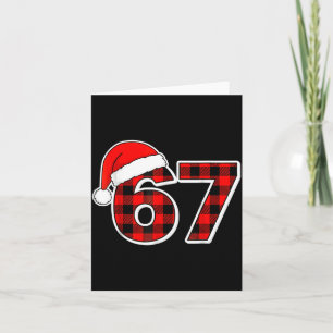 67 Meme Funny Christmas Red Plaid Xmas Pajamas Sla Card