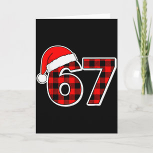67 Meme Funny Christmas Red Plaid Xmas Pajamas Sla Card