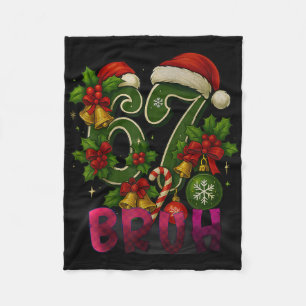 67 Meme Funny Christmas Red Plaid Xmas Pajamas Sla Fleece Blanket