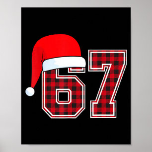 67 Meme Funny Christmas Red Plaid Xmas Pajamas Sla Poster