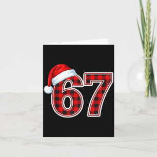 67 Meme Funny Christmas Red Plaid Xmas Pajamas Tee Card
