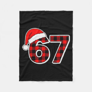 67 Meme Funny Christmas Red Plaid Xmas Pyjamas Sla Fleece Blanket