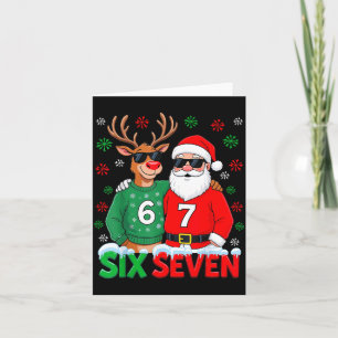 67 Meme Funny Christmas Santa Six Seven Card