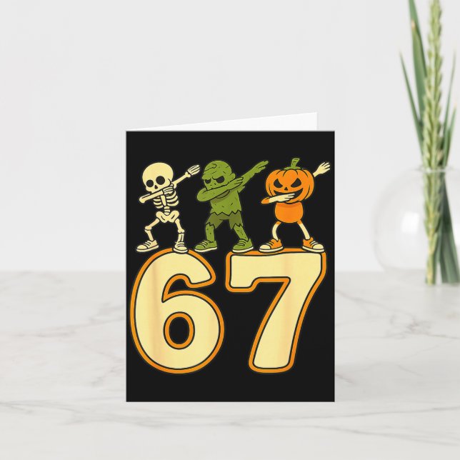 67 Meme Funny Halloween Numbers Six Seven Men Wome Card (Front)