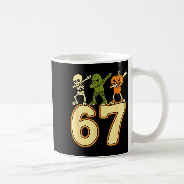67 Meme Funny Halloween Numbers Six Seven Men Wome Coffee Mug (Right)