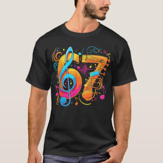 67 Meme Funny Music Notes Si Seven girl vintage T-Shirt