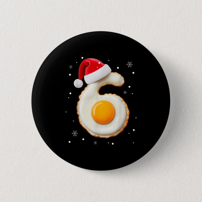 67 Meme Funny Number 6 Egg Bacon Matching Christma 6 Cm Round Badge (Front)