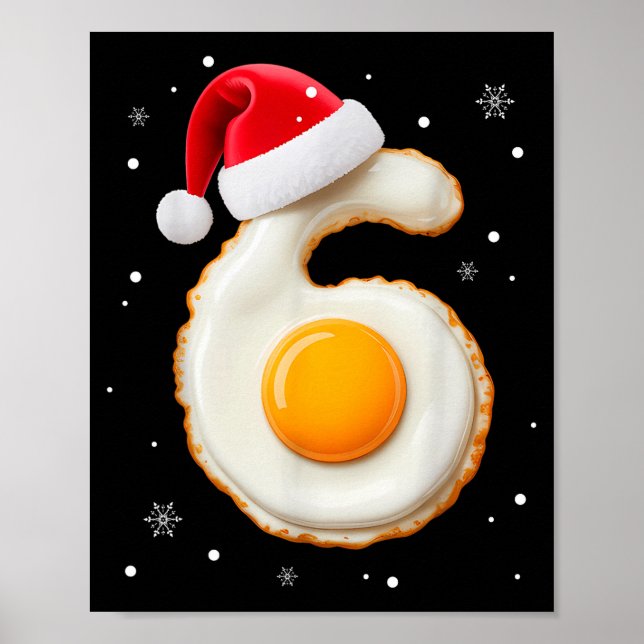 67 Meme Funny Number 6 Egg Bacon Matching Christma Poster (Front)