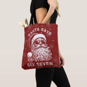 67 Meme Funny Santa Says Six Seven Christmas Tote Bag