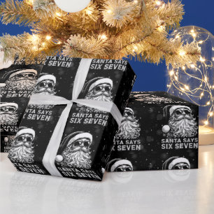 67 Meme Funny Santa Says Six Seven Christmas Wrapping Paper