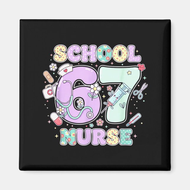 67 Meme Funny School Nurse Six Seven Meme Boys Gir Magnet (Front)