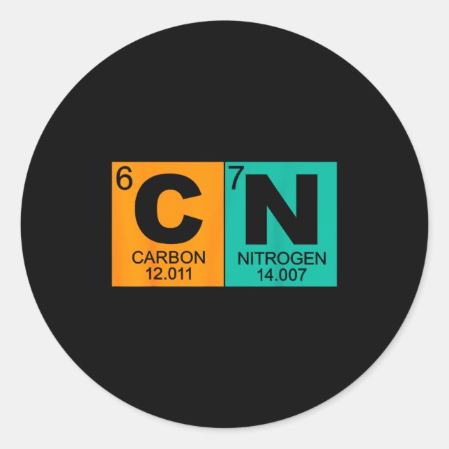 67 Meme Funny Science Teacher Periodic Table Retro Classic Round Sticker (Front)