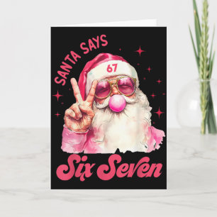 67 Meme Funny Six Seven Christmas 6-7 Meme Santa 6 Card