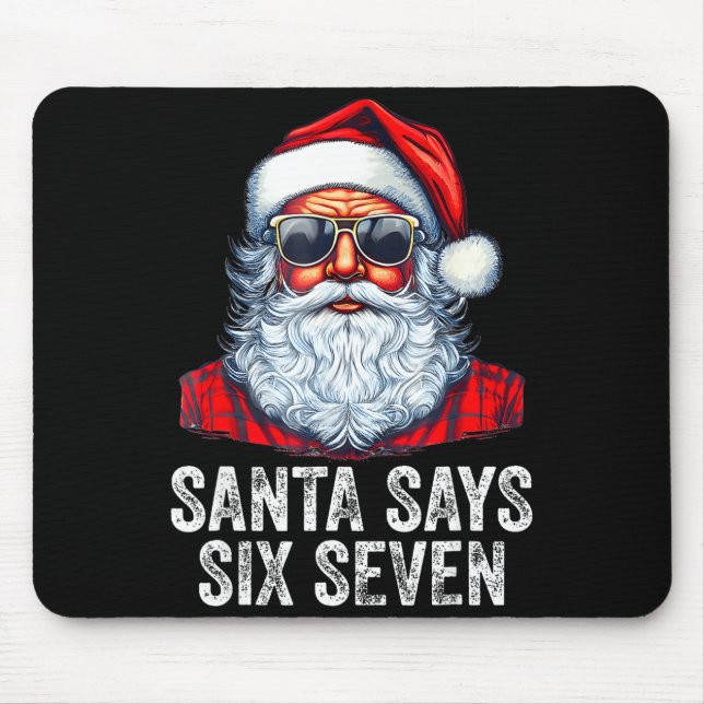 67 Meme Funny Six Seven Christmas 6-7 Meme Santa 6 Mouse Pad (Front)