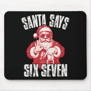 67 Meme Funny Six Seven Christmas 6-7 Meme Santa 6 Mouse Pad