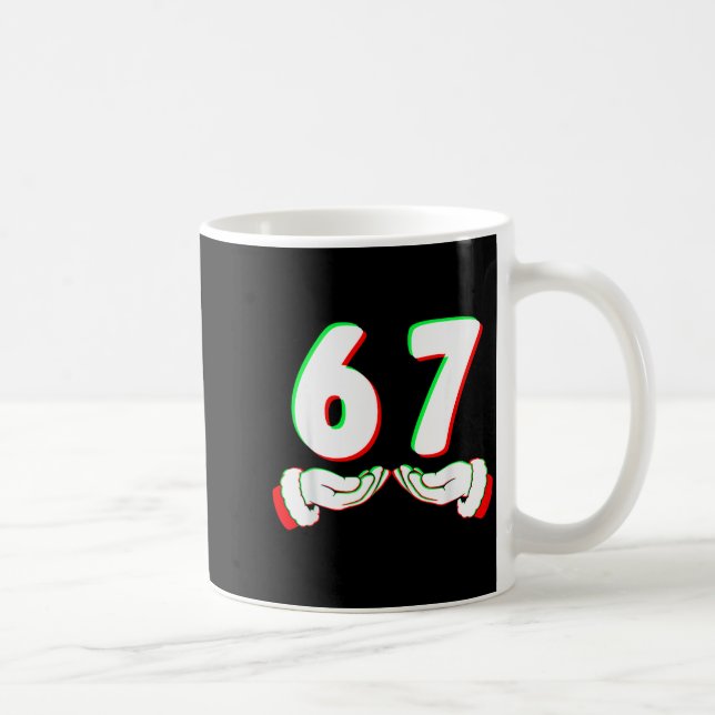 67 Meme Funny Six Seven Christmas Shirt Men Women  Coffee Mug (Right)