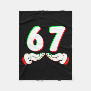 67 Meme Funny Six Seven Christmas Shirt Men Women Fleece Blanket