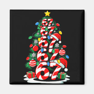67 Meme Funny Six Seven Christmas Tree Lights Xmas Magnet