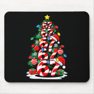 67 Meme Funny Six Seven Christmas Tree Lights Xmas Mouse Pad