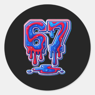 67 Meme Funny Six Seven For Boys And Girls Cool Classic Round Sticker