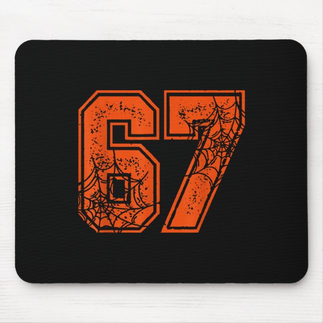 67 Meme Funny Six Seven Gen Alpha Halloween Pumpki Mouse Pad (Front)