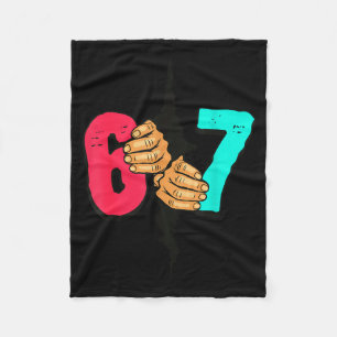67 Meme Funny Six Seven Gen Alpha Slang Xmas 6 7 H Fleece Blanket