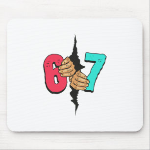 67 Meme Funny Six Seven Gen Alpha Slang Xmas 6 7 H Mouse Pad