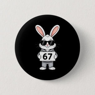 67 Meme Funny Six Seven Gen Rabbit Bunny Sungles E 6 Cm Round Badge
