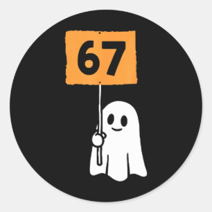 67 Meme Funny Six Seven Halloween  Classic Round Sticker