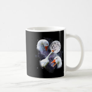 67 Meme Goose Howling At The Moon Funny Six Seven Coffee Mug
