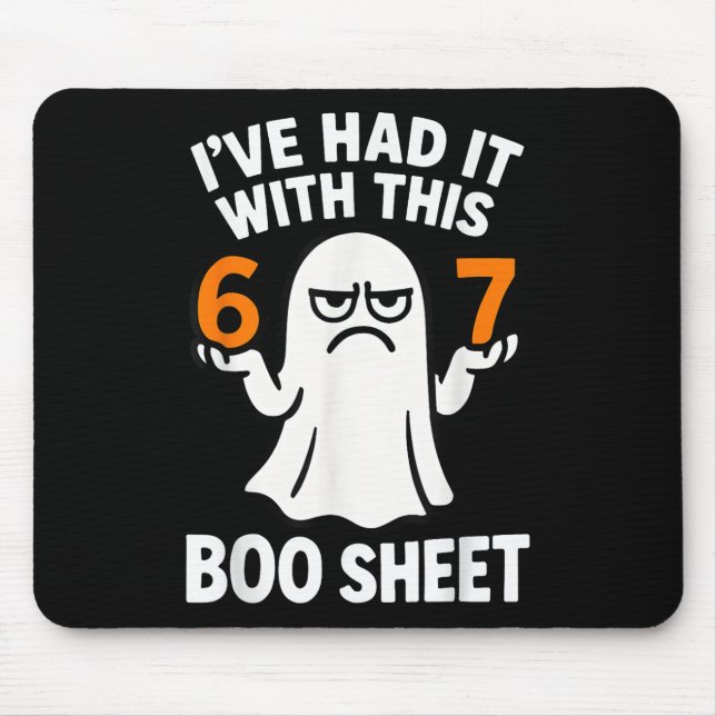 67 Meme Halloween Costume 6 7 Funny Boo Sheet Six  Mouse Pad (Front)