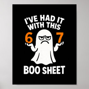 67 Meme Halloween Costume 6 7 Funny Boo Sheet Six Poster