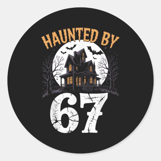 67 Meme Halloween Costume Brainrot Haunted 6 7 Six Classic Round Sticker (Front)