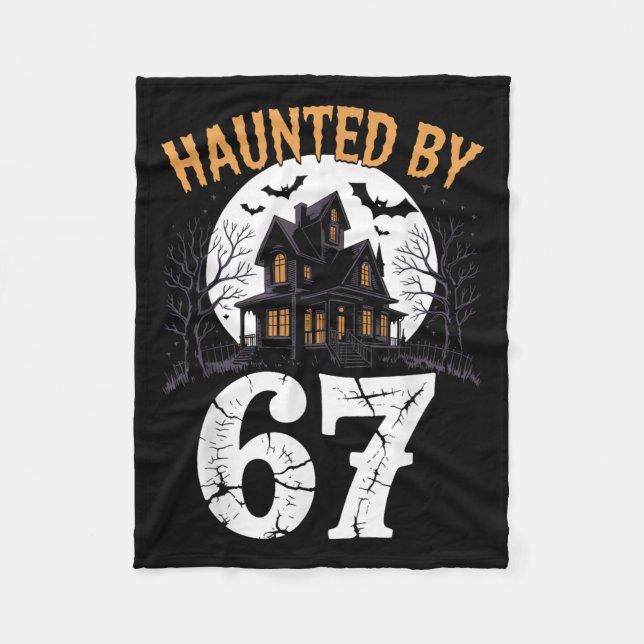 67 Meme Halloween Costume Brainrot Haunted 6 7 Six Fleece Blanket (Front)