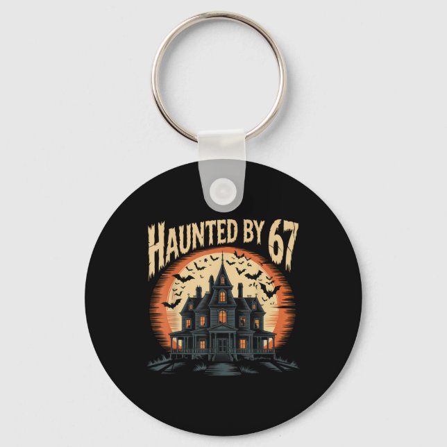 67 Meme Halloween Costume Haunted _1  Key Ring (Front)