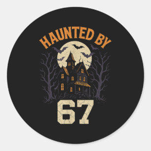 67 Meme Halloween Costume Haunted By 6-7 Brainrot Classic Round Sticker