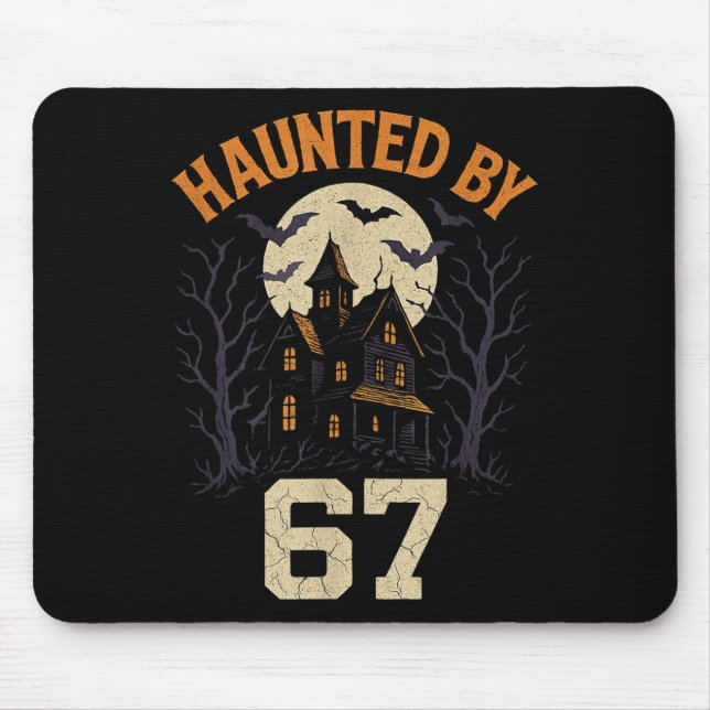 67 Meme Halloween Costume Haunted By 6-7 Brainrot  Mouse Pad (Front)