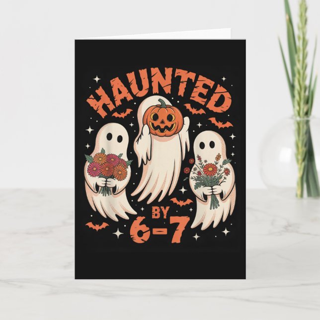 67 Meme Halloween Haunted  Card (Front)
